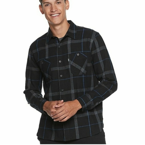 NWT Caliville Men’s Black Shirt with Two Pockets (Size M) - Picture 1 of 5